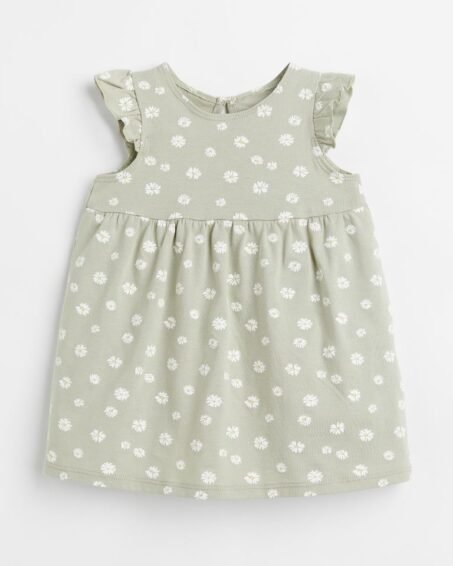 Ruffle-trimmed Jersey Dress